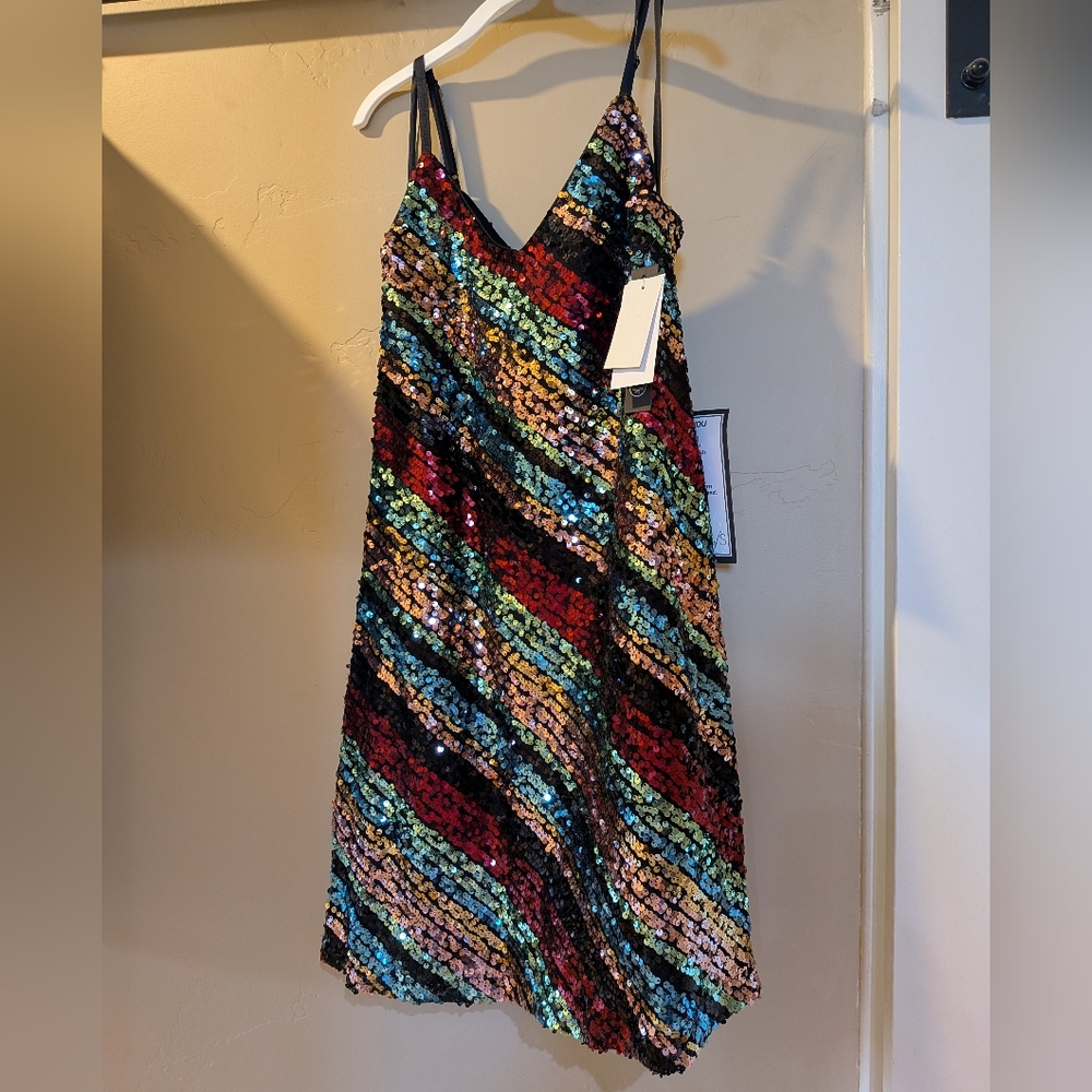 Vibrant Sequin Strapless Dress